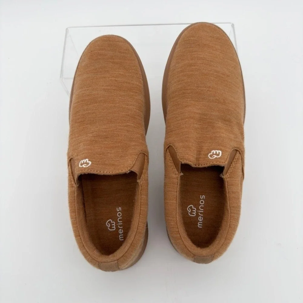 Merinos Merino Wool Slip On House Slippers Camel Women's US 7 EU 37